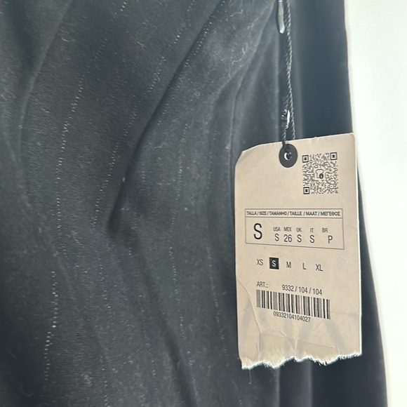 New Zara black striped long skirt pencil with the back slit size S - Picture 7 of 9